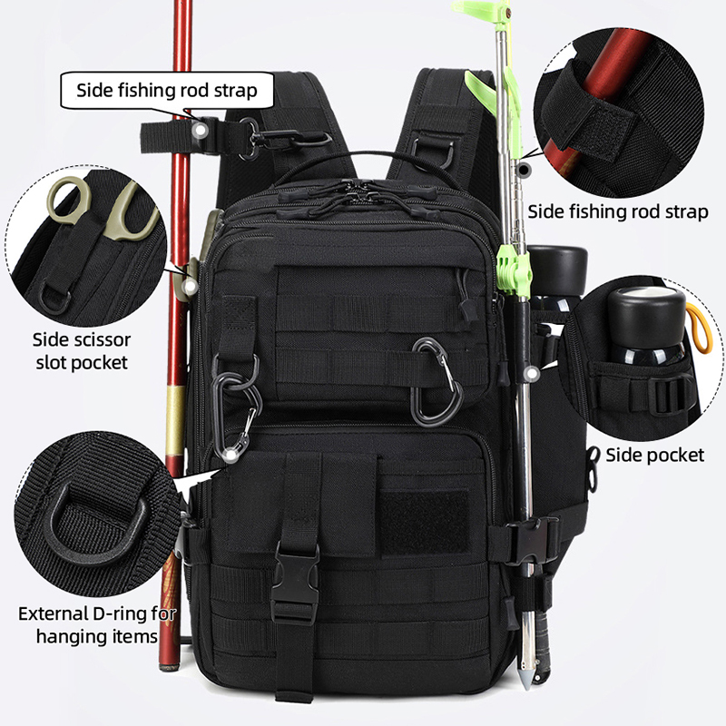 Fishing Equipment Bag - 캠핑 전술 배낭 여행용 대형 3일