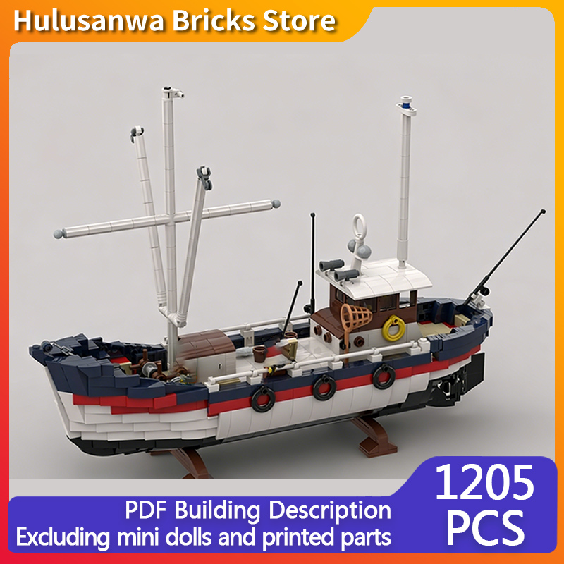 Fishing Equipment Gifts - 나무로 만든 낚시 트롤러 모델 MOC