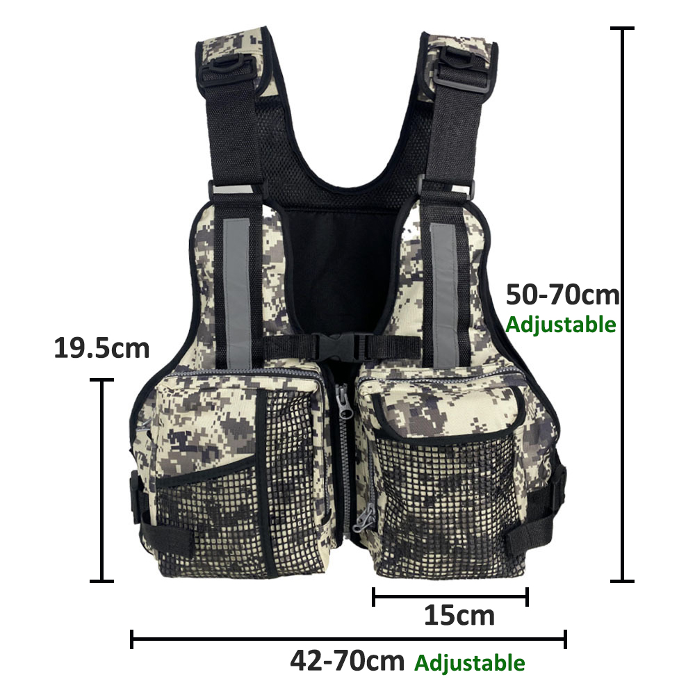 여러 개의 포켓이 있는 야외 낚시 조끼 호루라기가 있는 - Fishing Equipment Us 리뷰 및 가격