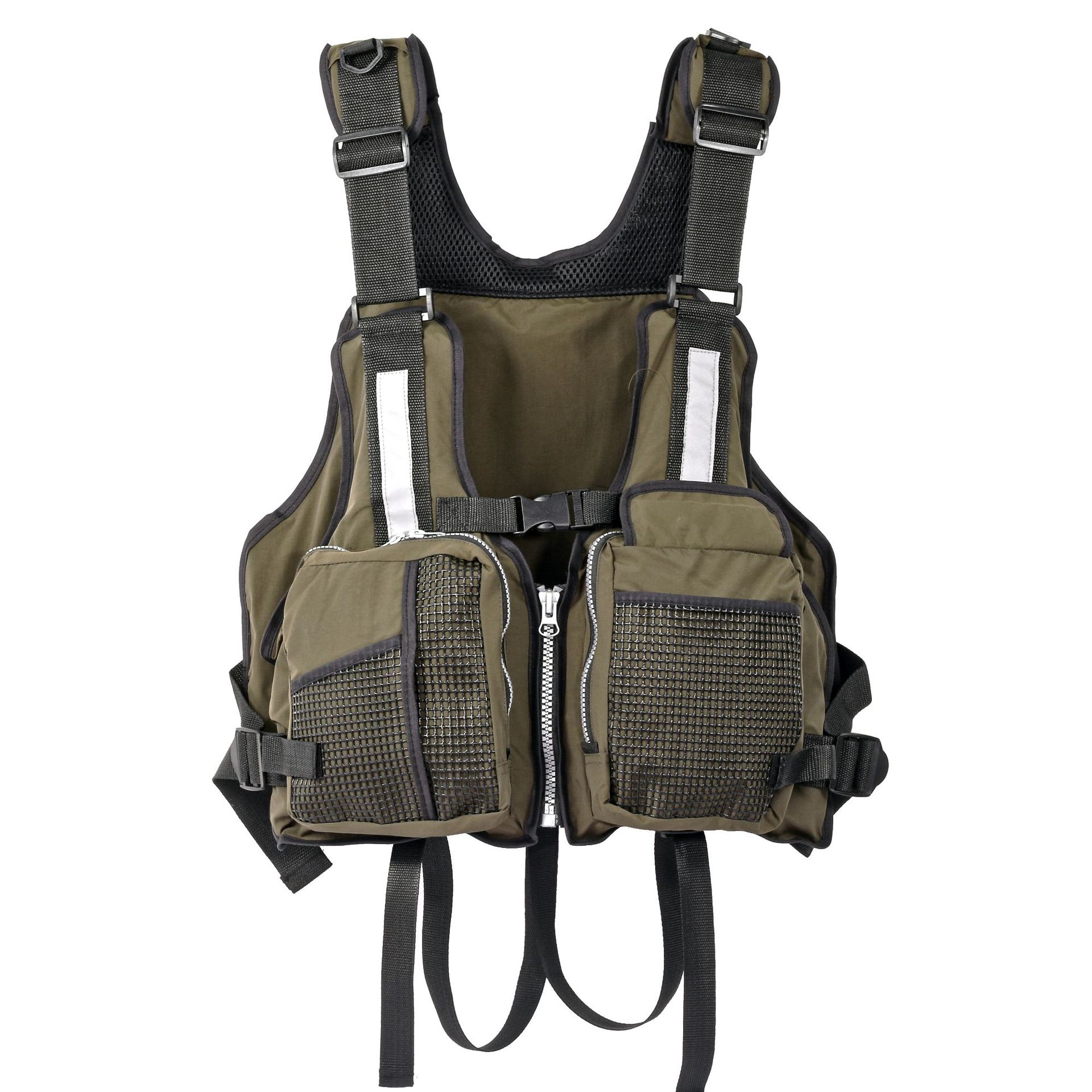여러 개의 포켓이 있는 야외 낚시 조끼 호루라기가 있는 - Fishing Equipment Us 리뷰 및 가격