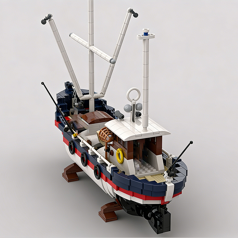 나무로 만든 낚시 트롤러 모델 MOC 조립 블록 전쟁  - Fishing Equipment Gifts 리뷰 및 가격